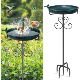 Meilleurs prix pour Bain et abreuvoir doiseaux extérieur en métal pour oiseaux sauvages  Hauteur 102 cm vert vintage amovible  Décoration de jardin