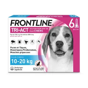 Comparer les prix de FRONTLINE TRI-ACT Chien, 10 - 20 kg - 12 mois de protection