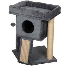 Comparer les prix de PawHut Arbre à Chat avec Tapis à griffer en Jute, Plateforme de Repos, Balle de Jeu, Maison pour Chat, Beige, 40 x 40 x 57 cm