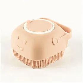 Comparer les prix de Brosse de bain pour chien, brosse de massage pour animaux de compagnie, distributeur de shampoing, brosse en silicone souple, poils en caoutchouc pour chiens et chats, outil de toilettage de douche beige