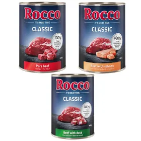 Comparer les prix de Rocco Classic lot mixte exclusif au bœuf - Pâtée pour chien