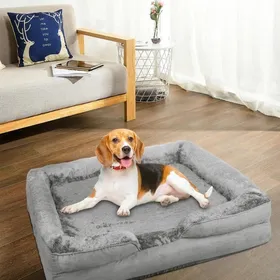 Meilleurs prix pour Panier pour chien - YIPEEMA - Grande niche en U - 106*80*20 cm - Coton - Gris