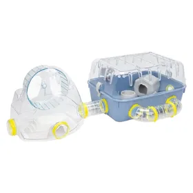 Meilleurs prix pour Ferplast Ferplast Cage pour hamsters COMBI 2, habitat pour petits rongeurs, plastique robuste, toit avec grille qui s'ouvre, tunnel et module de jeux, accessoires inclus, 79,5 x 29,5 x h 26,3 cm Bleu Bleu