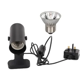 Meilleurs prix pour Ampoule Lumière Reptile UVA UVB 50W Spectre Complet Lampe Solaire Lampe Chauffante Bain de Soleil avec Pince pour Amphibiens noir