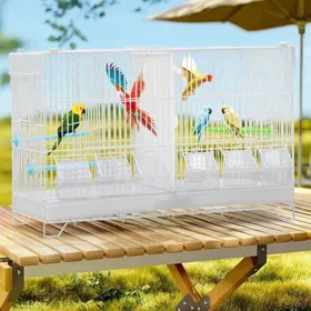 Comparer les prix de YIYI. Cage À Oiseaux Avec Plateau, 60*26*39,5 cm, Blanc.