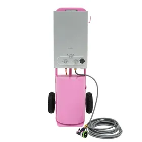 Meilleurs prix pour 18L Douche de Cheval Instantanée Gaz Chauffe-Eau Chaudière GPL & Chariot (Rose)