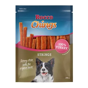 Comparer les prix de Rocco Chings Strings pour chien - dinde 200 g