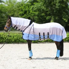 Comparer les prix de Couverture anti-mouches pour cheval avec couvre-cou Horsenjoy Davina - Multicolore - 145 cm