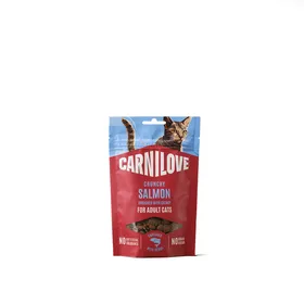 Comparer les prix de CARNILOVE Crunchy Snack au saumon enrichies en herbe à chat - Lot de 3x 50g (nouveau packaging)