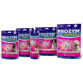 Comparer les prix de Friandises Chien – Prozym Lamelles dentaires  x5 – taille M