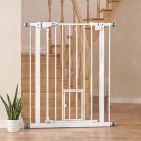 Meilleurs prix pour Barrière extensible sans perçage avec fermeture automatique et clapet pour chat blanc clean 74-80 cm