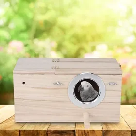 Comparer les prix de maison d'oiseaux en bois Nid d'oiseaux durable en bois calopsittes décoration de maison de boîte d'élevage d'oiseaux,HO09319