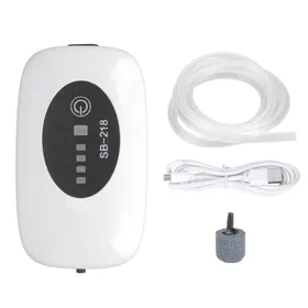 Meilleurs prix pour Pompe à Air pour Aquarium, Portable, anti-poussière, Port USB, silencieux, Rechargeable, avec double Mode black