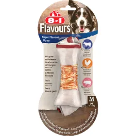 Comparer les prix de 8in1 Triple Flavour os à mâcher fourré porc et bœuf - poulet - 65 g