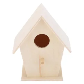 Meilleurs prix pour Nichoir Suspendu en Bois DIY Mangeoires pour Oiseaux Maisons pour Décorations Intérieur Jardins Simple Couche Non. 3 white