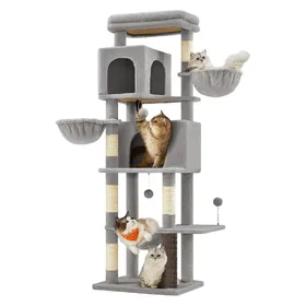 Meilleurs prix pour Songmics Arbre à chat (175 cm, Gris colombe), Arbre à chat