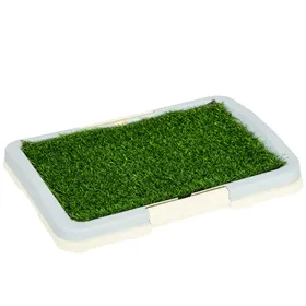 Meilleurs prix pour PawHut Toilette pour chien litière avec tapis en gazon artificiel plateau et panneau grillagé 46,5 x 34 cm