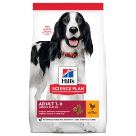 Comparer les prix de Adult 1-6 Medium poulet Hill's Science Plan Croquettes pour chien