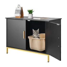 Meilleurs prix pour VEVOR Meuble de Rangement pour Bac à Litière Chat Armoire Cache Maison de Toilette de Chat, Niche Cache-litière avec Pieds en Métal, pour la Plupart Bacs à Litière Chats, pour Salon, 70 x 45 x 54,5 cm