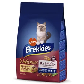 Comparer les prix de Brekkies Delicious poulet, dinde et légumes - Croquettes pour chat