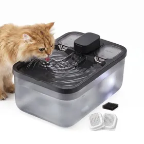 Meilleurs prix pour Fontaine à eau pour Chat 45 L 2 x Filtres Fontaine Silencieuse avec Filtration 287 x 193 x 173 cm Noir