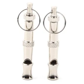 Meilleurs prix pour Lot de 2 sifflets à ultrasons en acier inoxydable outil de dressage portable pour chiens pigeons oiseaux BAGUETTE DE DRESSAGE