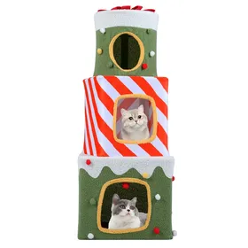 Meilleurs prix pour CostwayArbre à Chat de Noël pour Chats Meuble d'Escalade pour Chats Mignon de 120 CM avec 3 Condos & Cavernes Cachées Balle Suspendue Vert