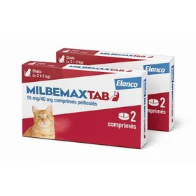 Comparer les prix de Vermifuge vétérinaire pour chat - ELANCO - Milbemax - chats ≥2 kg - lot 2x2 comprimés - gestation & lactation
