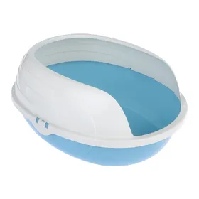Meilleurs prix pour Bac à litière TIAKI Cobby blanc/bleu pour chat