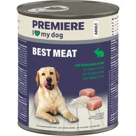 Comparer les prix de PREMIERE Best Meat nourriture humide pour chien, adulte Lapin et riz 6x800 g