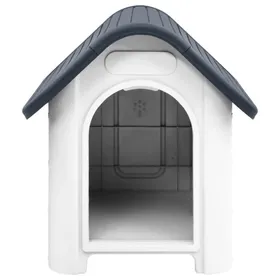 Comparer les prix de Niche pour chien - ZERODIS - HB012 - Gris et blanc - Polypropylène - 59x75x66 cm
