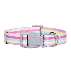 Comparer les prix de Laisse arc-en-ciel pour chien, grande, moyenne et petite, laisse de traction à mousqueton, collier pour animal de compagnie, sangle en nylon tissé, accessoires pour chien (as the picture,L)