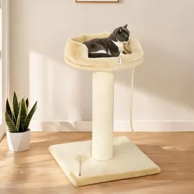 Comparer les prix de Arbre à chat design avec griffoir en sisal et plateforme dobservation - Panneaux de particules - 55 x 55 x 83 cm
