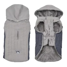 Comparer les prix de Vêtements d'hiver pour chiens en polaire épaisse, vêtements chauds pour chiens, veste d'hiver pour chiens, manteau matelassé réfléchissant pour le ventre réglable, capuche amovible (grey,XL)