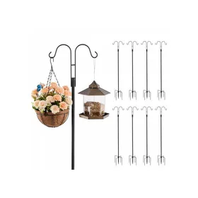 Meilleurs prix pour Lot de 8 crochets de berger pour mangeoires à oiseaux hauteur 1560 mm acier Q195 double crochet pour jardin et plantes