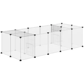 Comparer les prix de Enclos parc modulable petits animaux - 20 panneaux - dim. 175L x 70l x 45H cm - acier noir PP blanc