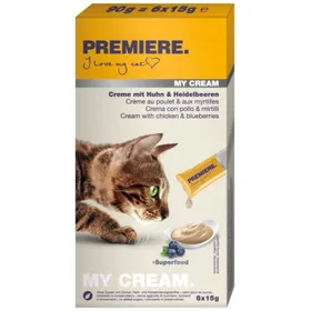 Comparer les prix de PREMIERE My Cream Poulet & myrtilles 66x15 g