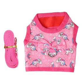 Meilleurs prix pour Harnais Laisse Lapin Mignon Licorne Lapin Gilet Laisse pour Chinchilla Hamster Cochon d'Inde Lapin M S pink