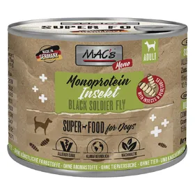 Comparer les prix de 6x180g MAC's Monoprotein Insectes & Superfood nourriture humide pour chien