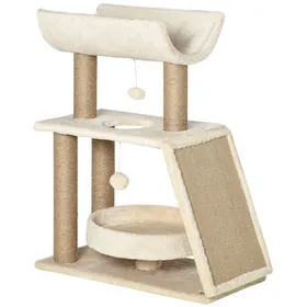 Comparer les prix de Arbre à chat griffoirs grattoir jeu boules suspendues plateformes ronde, rectangulaire et demi-cylindrique peluche jute naturelle gris