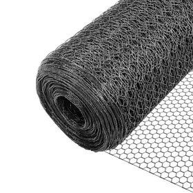 Meilleurs prix pour VOUNOT® Grillage à poule - Métal gainé de PVC gris - Maille 25mm - 1x50M - Filet de clôture pour poulailler