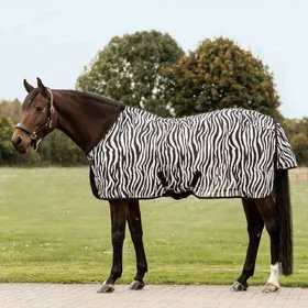 Comparer les prix de Couverture anti-mouches pour cheval avec sangles croisées Waldhausen Zebra - Noir - 125 cm
