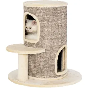 Comparer les prix de Tonneau à gratter tour à griffer pour chat 2 niveaux avec plate-forme parfait pour griffes & jeu 60 x 60 x 61 cm beige