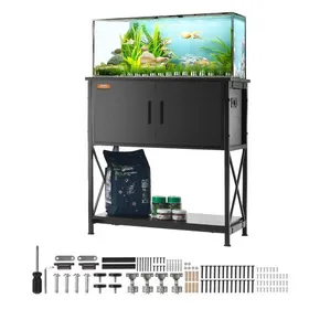 Comparer les prix de VEVOR Support pour Aquarium Charge 110 kg, Meuble pour Aquarium Aquariophilie 73x42x76,2 cm, en Acier et MDF, Support pour Réservoir de Reptiles avec Armoire de Rangement et Prise Électrique Intégrée