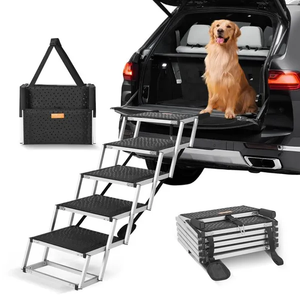 VEVOR Escalier Pour Animaux 5 Marches En Aluminium Conception Facile à Transporter – photo 2