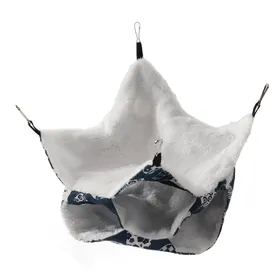 Meilleurs prix pour Hamac pour hamster à 3 couches pour petit animal de compagnie, hamac chaud d'hiver, lit suspendu pour cage pour écureuils, cochon d'Inde Blue Cat