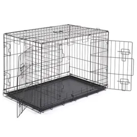 Comparer les prix de Noir- cage de transport pour petits animaux, pliable, avec séparateurs et plateau en plastique, fer, 56*91*62cm