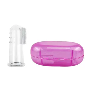 Comparer les prix de Brosse à doigts en silicone pour animaux - Phoesky - Souple - Non toxique - 55x2.3 cm - Boîte rose - Chat et chien