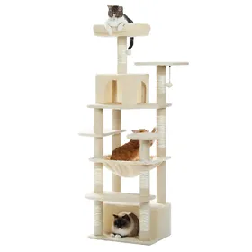 Meilleurs prix pour Arbre à Chat Géant 164 cm avec Griffoir et Condo Beige M