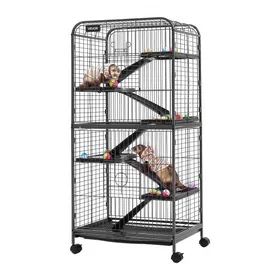 Meilleurs prix pour VEVOR Cage pour Petits Animaux en Métal 133 cm, Cage pour Furets à 6 Niveaux avec Roulettes, pour Furet, Chinchilla, Cochon d'Inde et Lapin, Barreaux Espacés 25,4 mm, Hamac, Rampes, Plateau et Portes